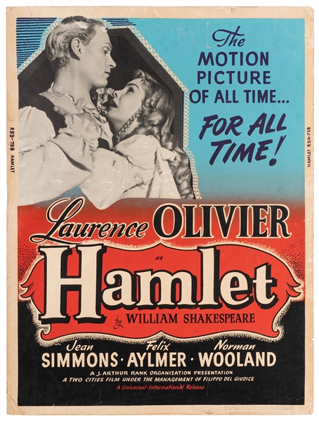  Hamlet. Universal, R–1953. Oscar-winning film of the Shakes...