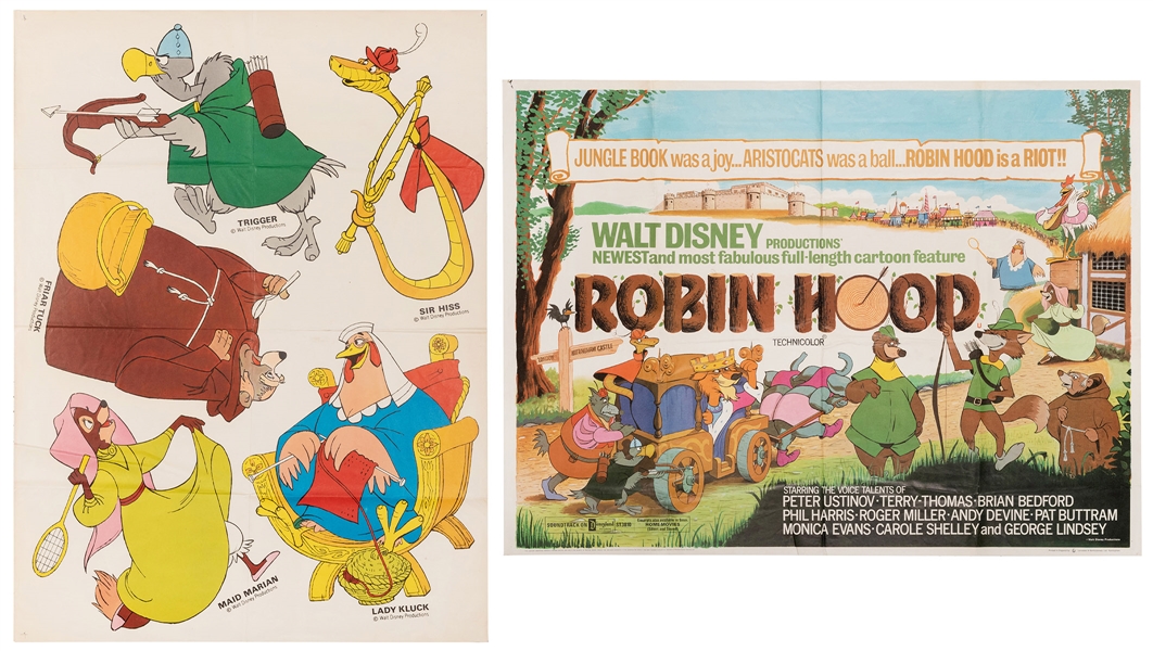  [Disney] Disney’s Robin Hood Pair of Posters. Including a B...