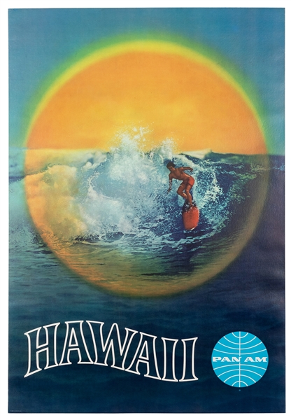  Hawaii / Pan Am. Circa 1967. Offset lithograph depicting a ...