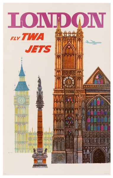  Klein, David (1918-2005). London / Fly TWA Jets. USA, ca. 1...