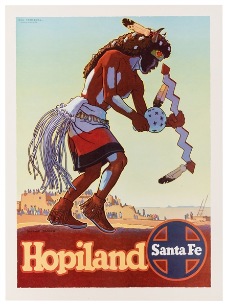  Perceval, Don (1908-1979). Santa Fe [Railroad] / Hopiland. ...