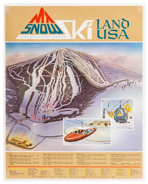  [Ski] Jepsen, Charles Frederick. Mt. Snow Ski Land. 1950s. ...