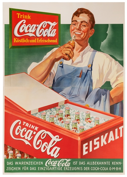  [Coca–Cola] Large German Coca–Cola Two Sheet Advertisement ...