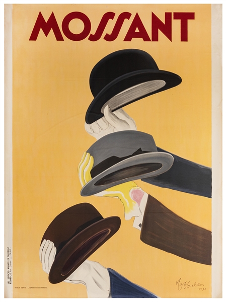  [Hats] Cappiello, Leonetto. Mossant. Paris: Edimo, 1938. A ...