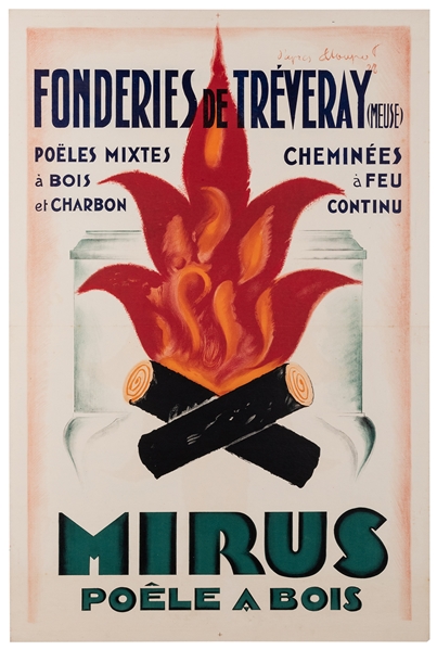  Loupot, Charles (1892–1962). Mirus Poêle a Bois. Circa 1930...