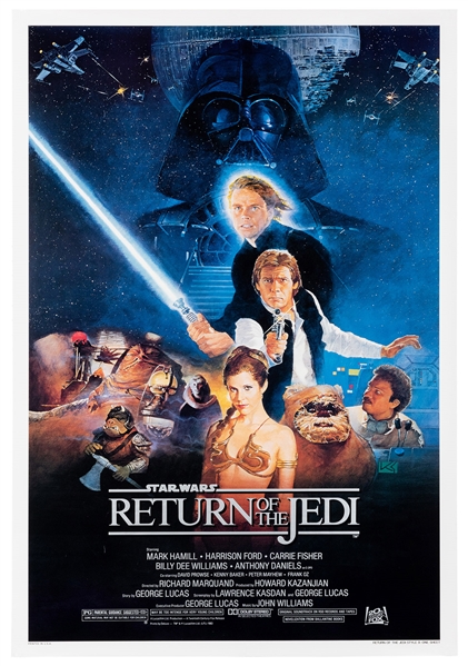  Return of the Jedi. 20th Century Fox, 1983. Style B. Starri...