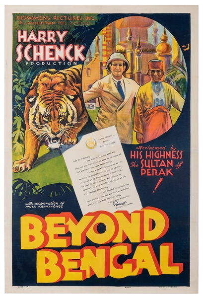  Beyond Bengal. Showmen’s Pictures, 1934. One sheet (27 ½ x ...