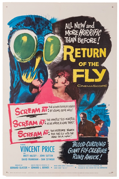 Return of the Fly. 20th Century Fox, 1959. One-sheet movie ...