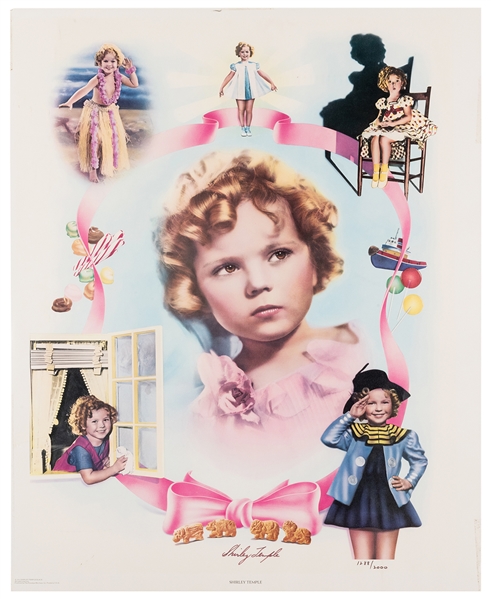  Shirley Temple Signed Poster. Nostalgia Merchant, 1977. Num...