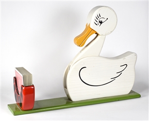  Card Duck. Tampa: Warren Hamilton, 1960s. Wooden duck picks...