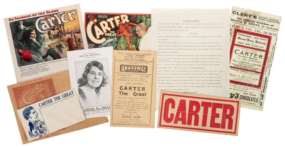  Carter, Charles. Collection of Carter the Great Ephemera. N...