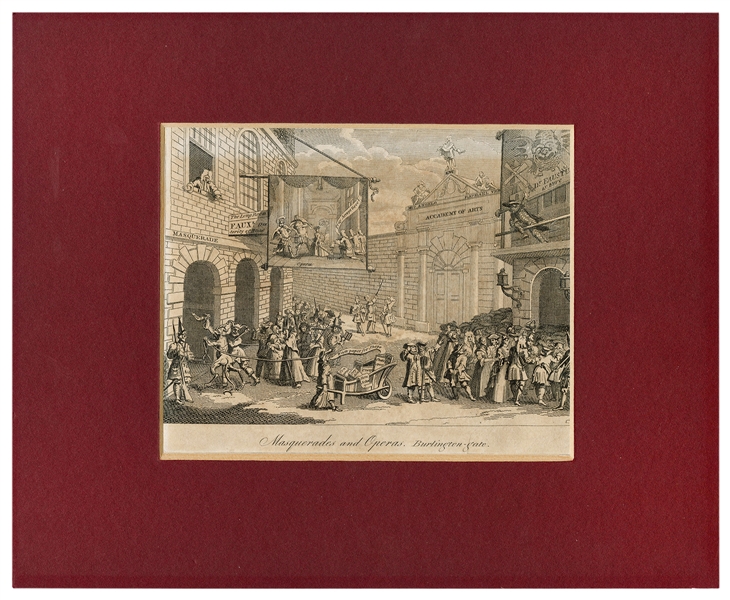  Masquerades and Operas, Burlington-Gate. Engraving, after W...