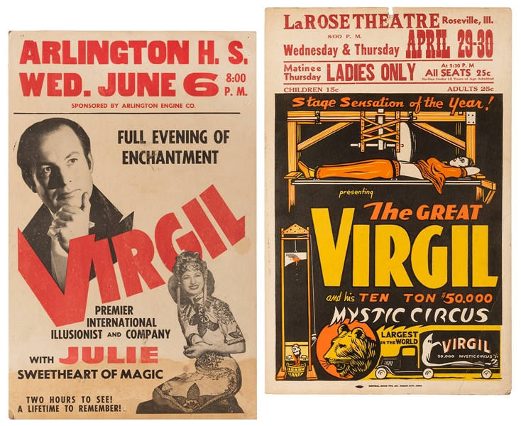 Virgil (Virgil Harris Mulkey). Two Virgil Window Cards. Ame...