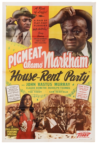  House-Rent Party. Toddy, 1946. One-sheet. 41 x 27”. Folded....