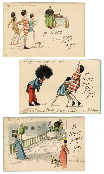  Three Golliwog Postcards by Florence Upton. Raphael Tuck “N...