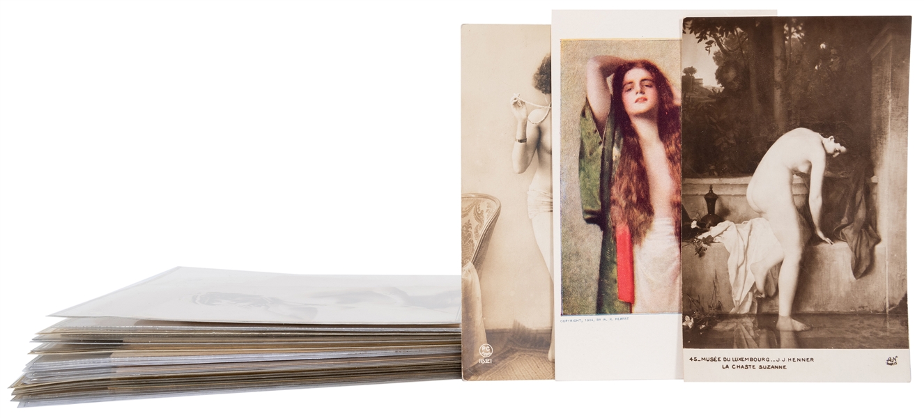  Nudes, Risqué, and Women Postcards. Lot of 34. Bulk 1900s/2...