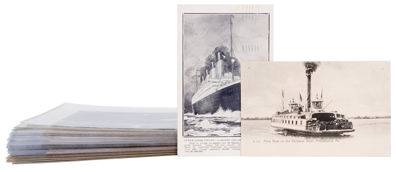  Ships and Ocean Liner Postcards. Lot of 35. Bulk 1900s/10s....