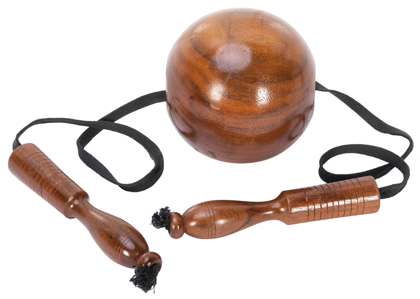  Chambers’ Obedient Ball. Circa 1930. Large turned wooden sp...