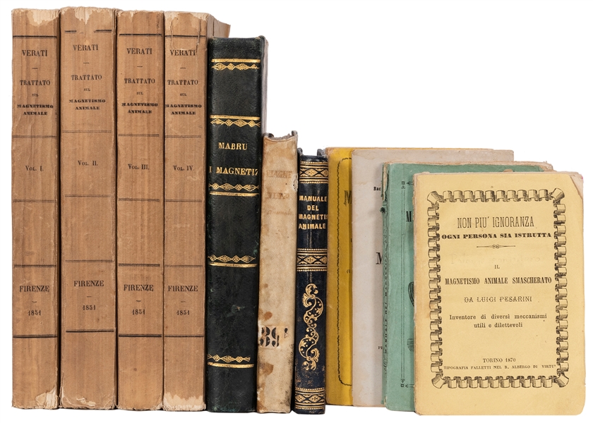  [Animal Magnetism] Shelf of Antiquarian Italian Works on An...