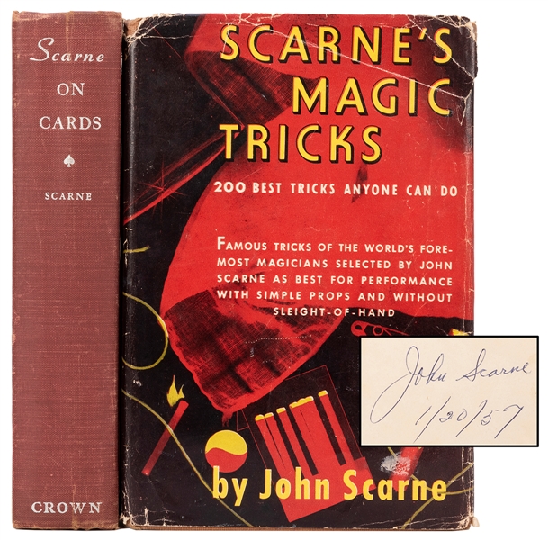  Scarne, John. Two Volumes Signed by Scarne. Including Scarn...