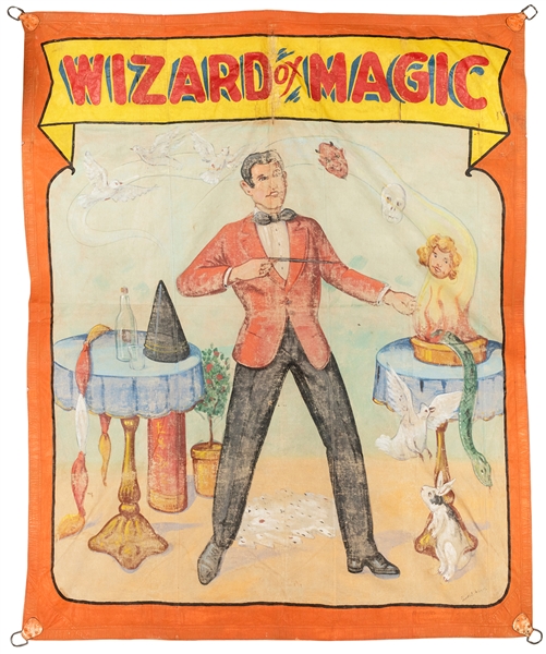  Johnson, Fred. Magician Sideshow Banner. Chicago: O’Henry T...