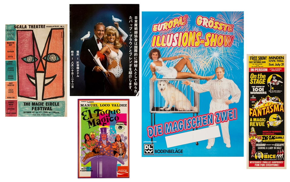  Lot of 56 Magic Posters. Bulk 1970s/2000s. Collection of po...