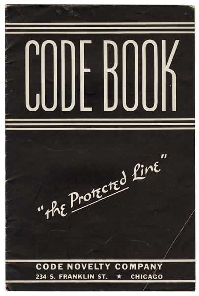  Code Novelty Co. “Code Book” Catalog. Chicago, ca. 1940s. B...