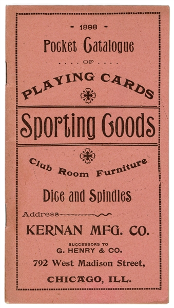  Kernan Mfg. Playing Cards / Sporting Goods Catalog. Chicago...