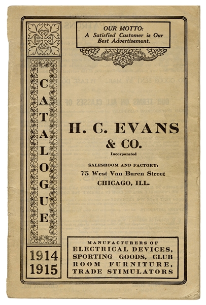  H.C. Evans & Co. Catalogue 1914-1915. Printed wraps, staple...