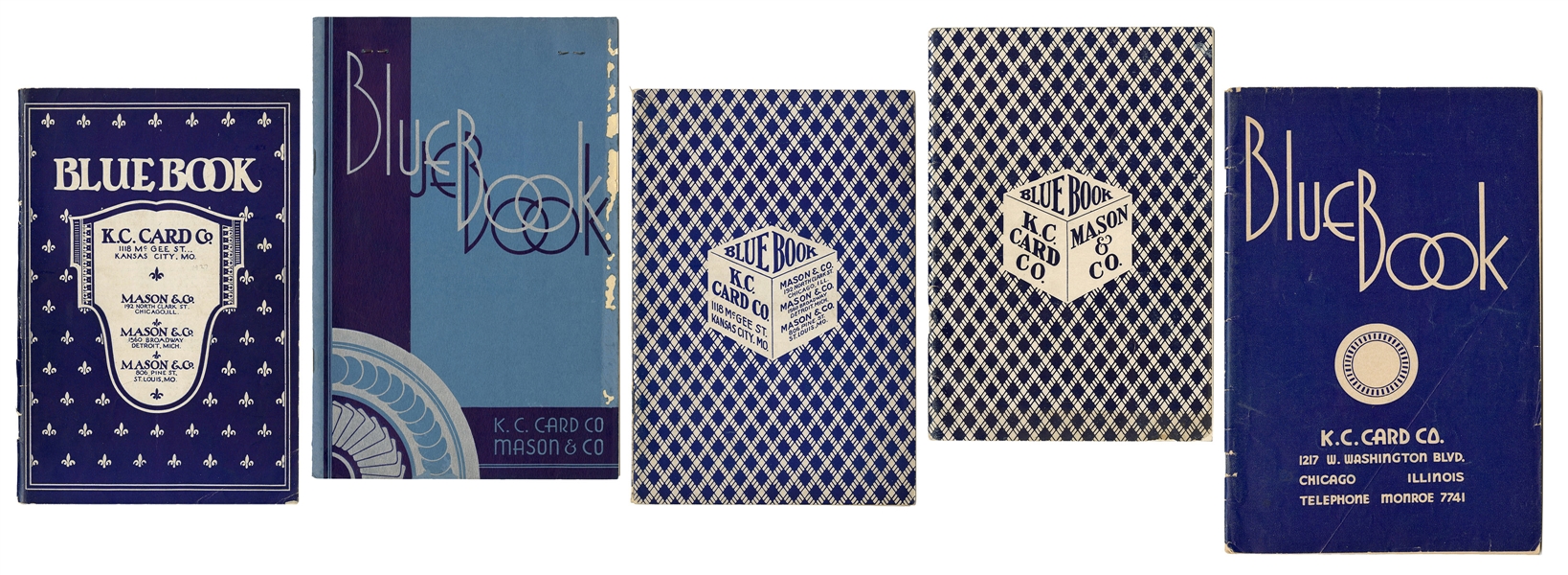  K.C. Card Co. / Mason & Co. Blue Books Lot. 1920s-60s. Incl...