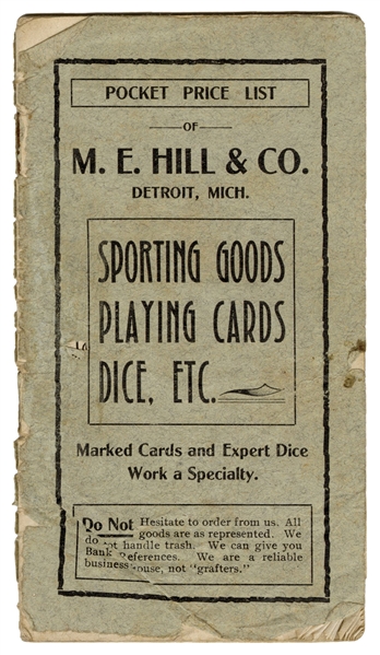  M.E. Hill & Co. Sporting Goods, Playing Cards, Dice, Etc. D...