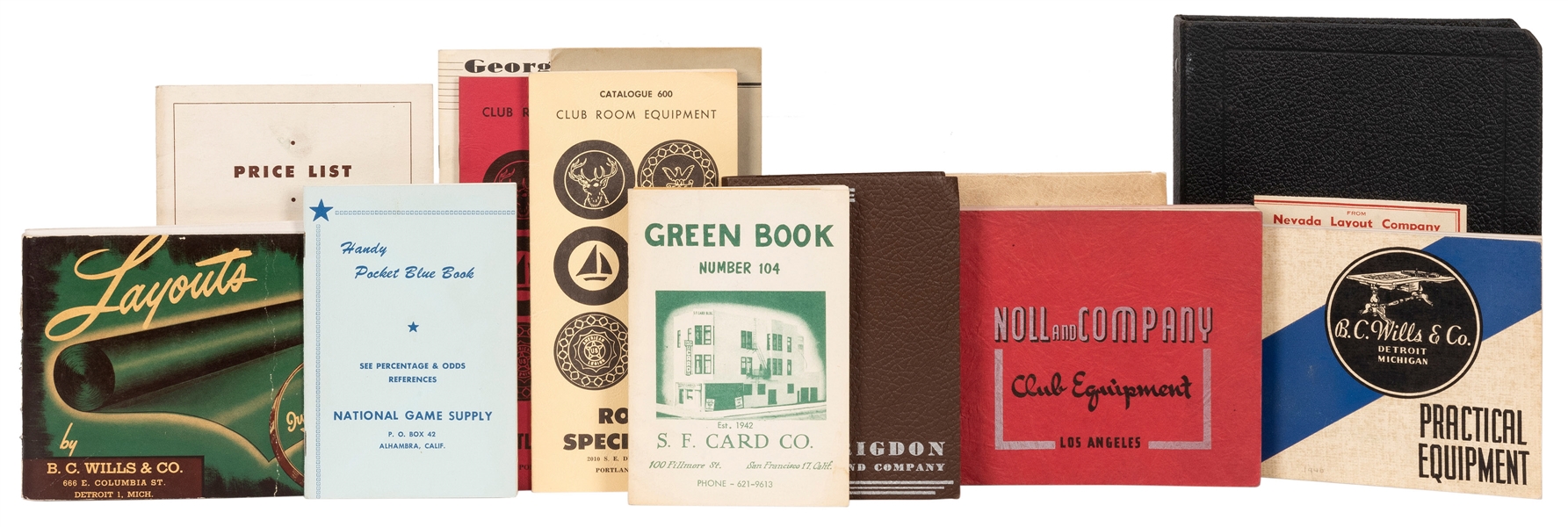  Lot of 15 Gambling Supply Catalogs. American, ca. 1930s/60s...