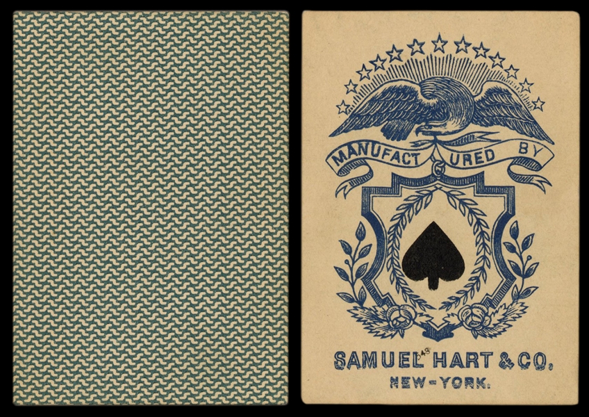  Samuel Hart & Co. Linen Eagle Faro Playing Cards. New York,...