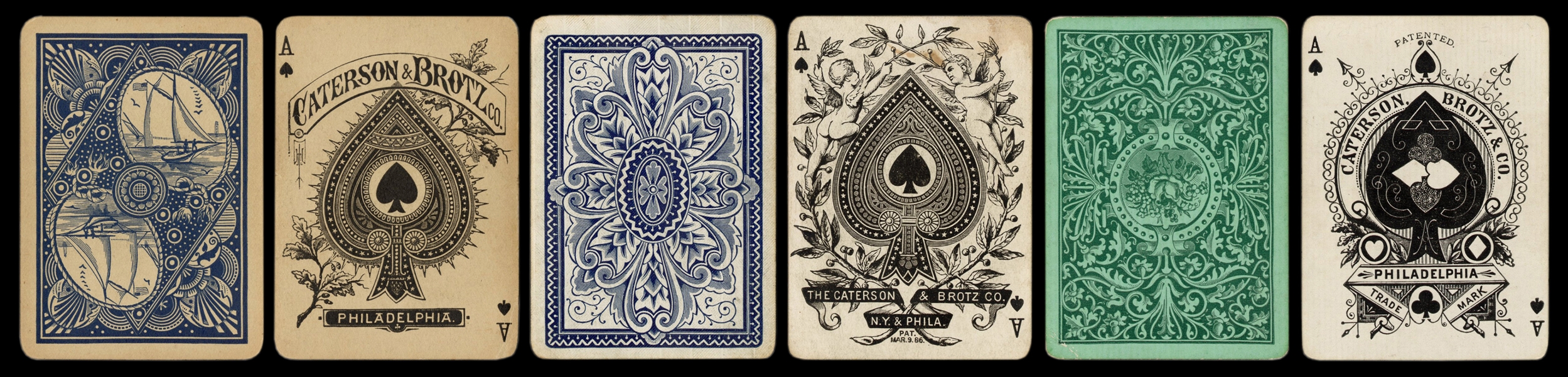  Three Caterson & Brotz Playing Card Packs. Philadelphia: Ca...