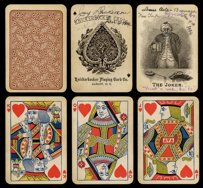  Knickerbocker Playing Card Co. Playing Cards. Albany, NY, c...