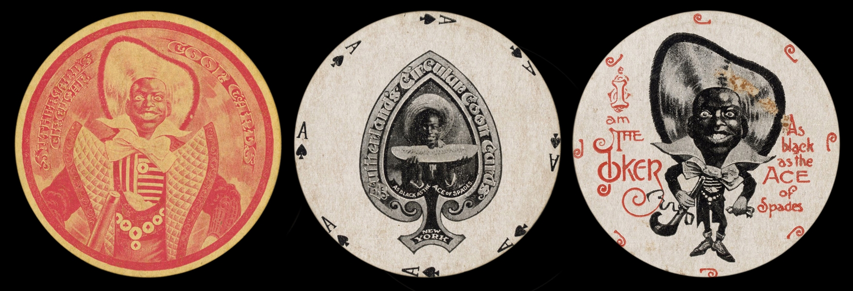  Sutherland’s Circular Coon Cards. Black as the Ace of Spade...