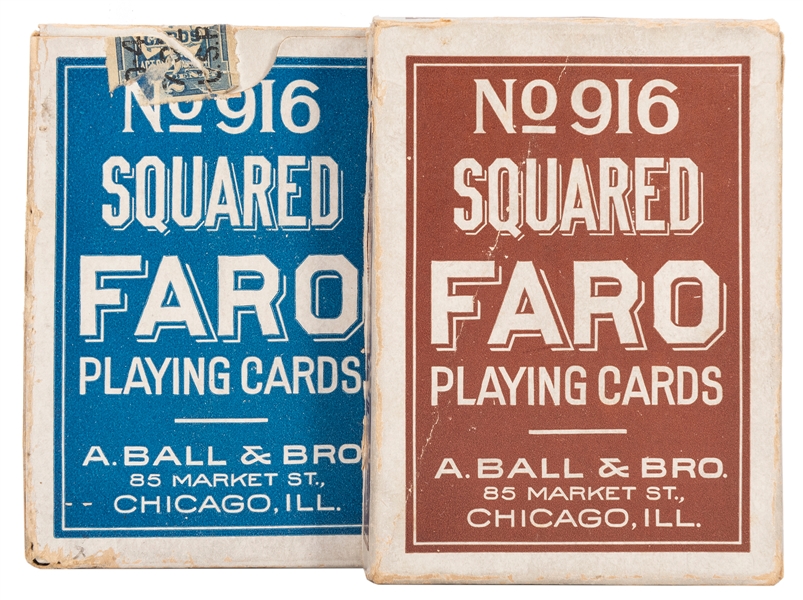  A. Ball & Bro. No. 916 Faro Playing Cards. Chicago, ca. 191...