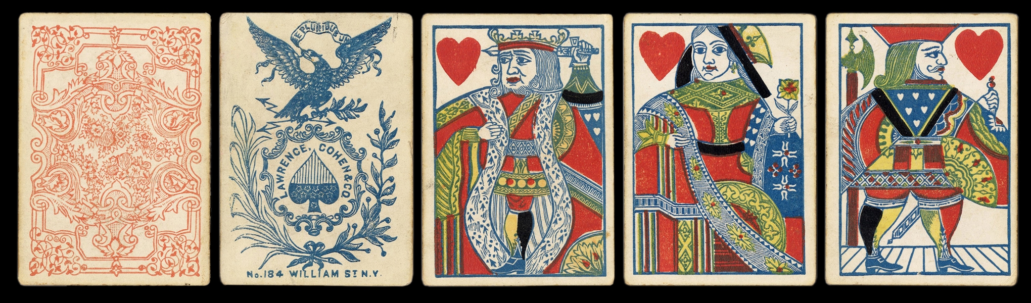  Lawrence & Cohen Playing Cards. New York, ca. 1860. 52 (com...