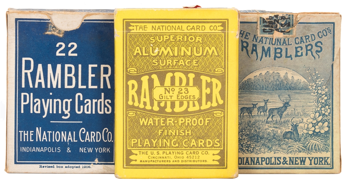  Three National Card Co. “Rambler No. 22” Decks of Playing C...