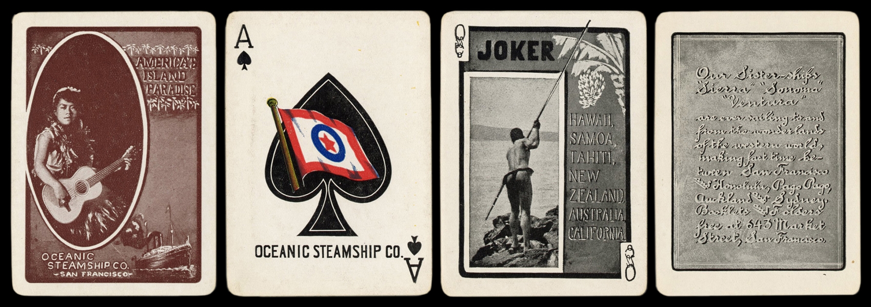  [Pacific Islands] Oceanic Steamship Co. Playing Cards. San ...