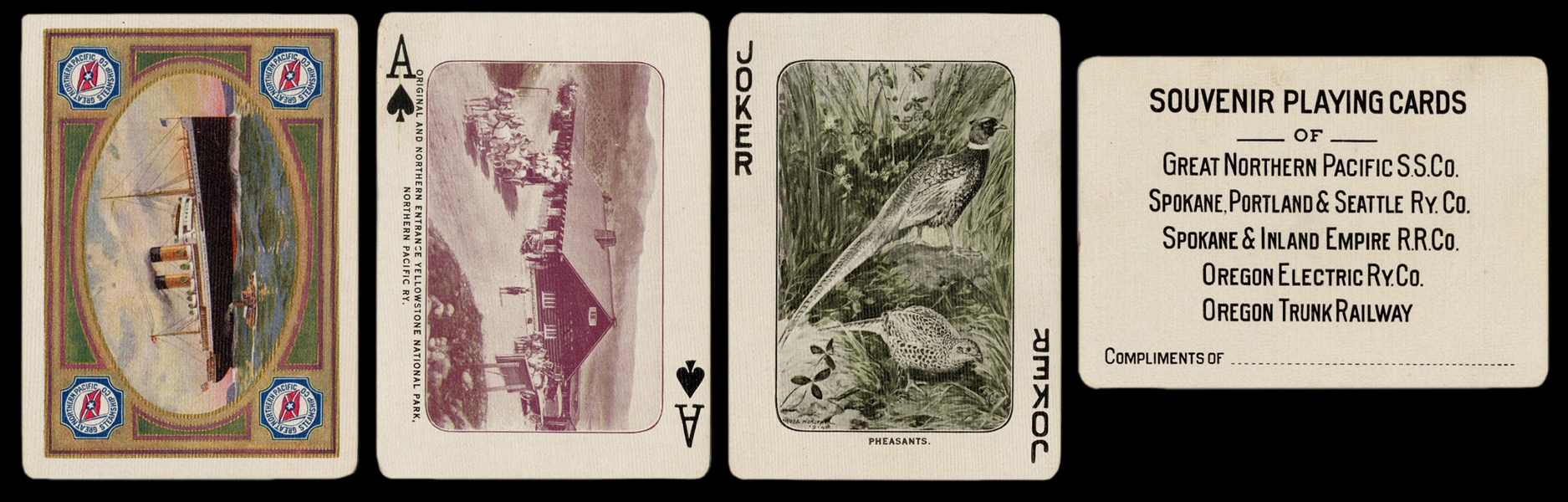  Great Northern Pacific Steamship Co. Souvenir Playing Cards...