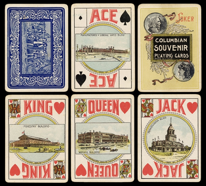  Columbian Exposition Souvenir Playing Cards. Chicago: C.W. ...
