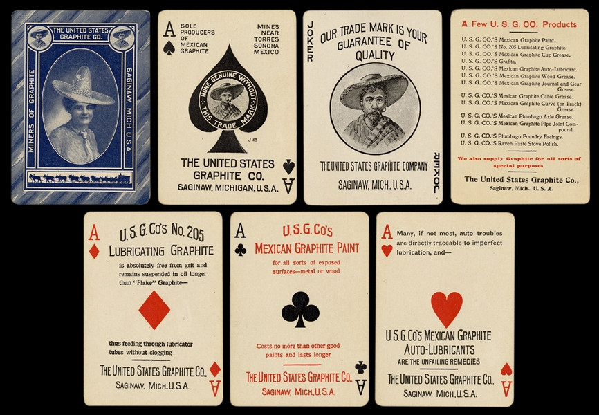  United States Graphite Co. Playing Cards. USPC, ca. 1910. 5...