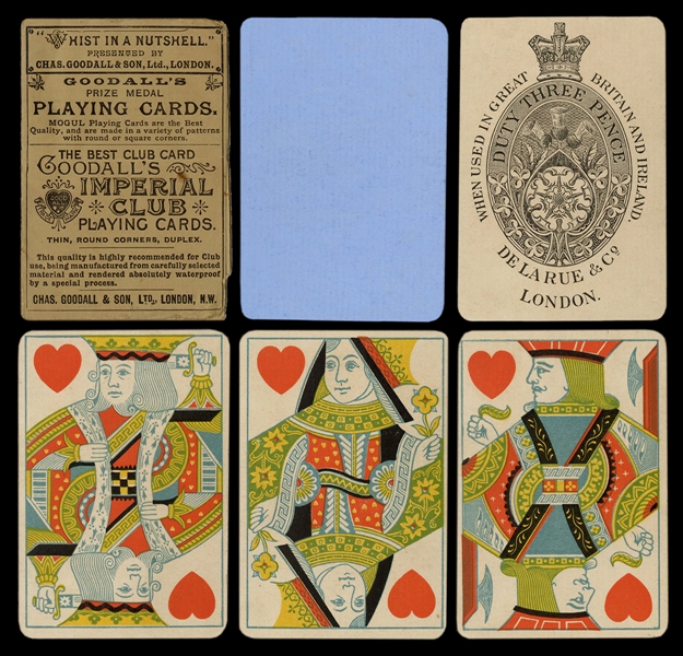  Faux Cigar Box with De La Rue Playing Cards. England, ca. 1...