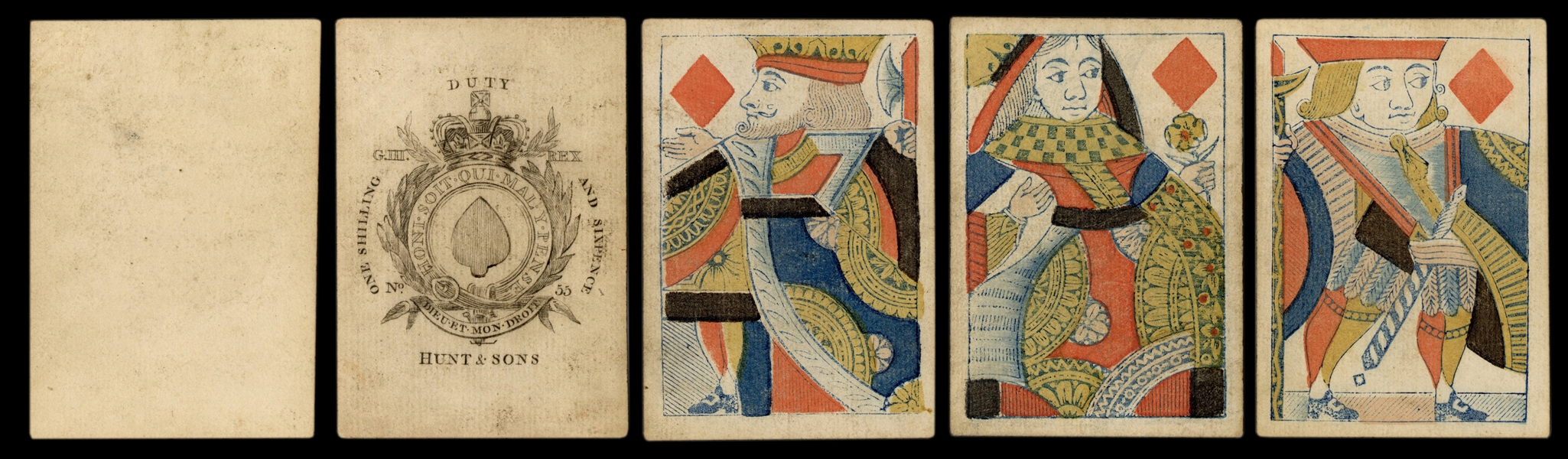  Hunt & Sons Playing Cards. English, ca. 1840. George III Ac...