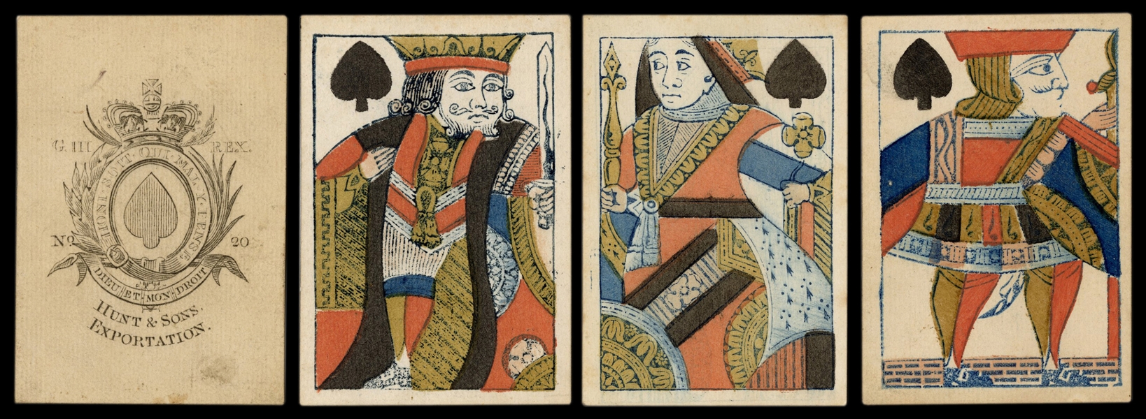  Hunt & Sons Exportation Playing Cards. English, ca. 1801. 5...