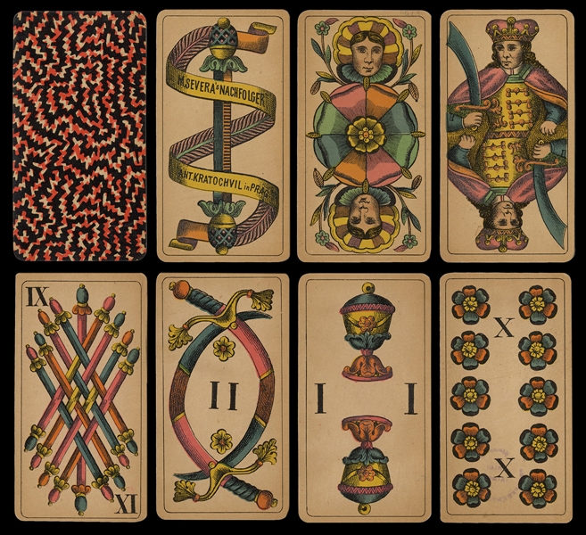  M. Severa Trappola Deck. Prague: M. Severa, 1900. 36 cards ...