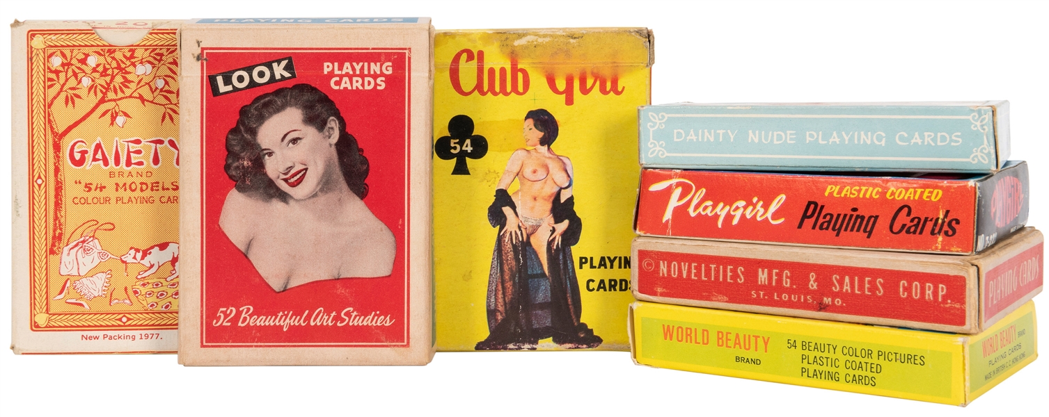  Lot of 7 Pin-Up Decks of Playing Cards. Hong Kong/USA, ca. ...