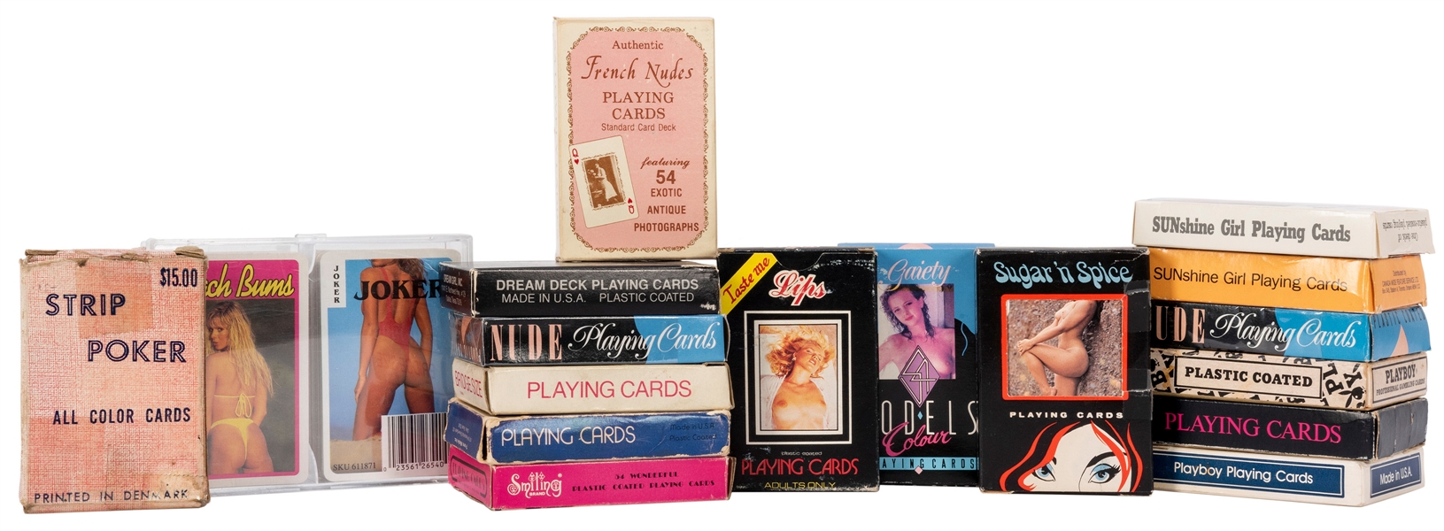  Lot of Nude / Pin-Up Decks of Playing Cards. V.p., ca. 1960...