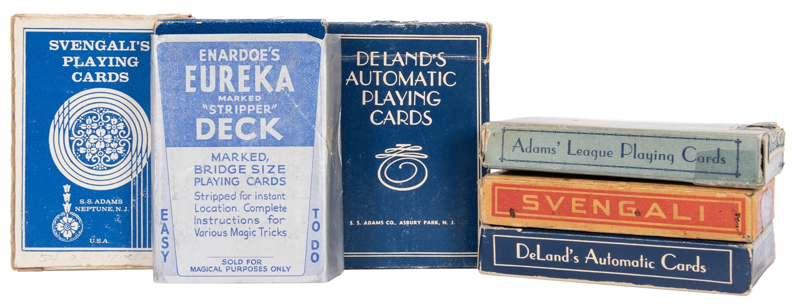  Seven Magician’s Playing Card Decks. Including (3) DeLand’s...
